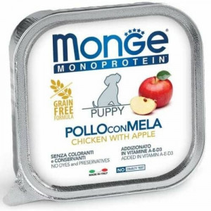MONGE DOG MONOPROTEIN FRUITS PUPPY konservi kucēniem Vista, āboli 150g